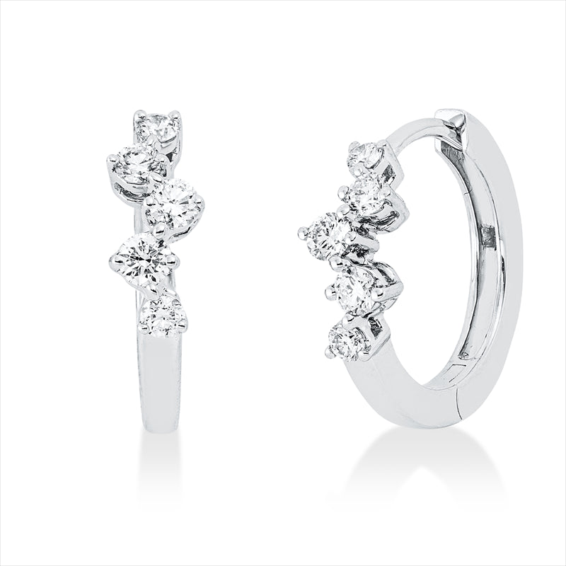 Creolen    aus 750/-18 Karat Weißgold mit 10 Diamanten 0