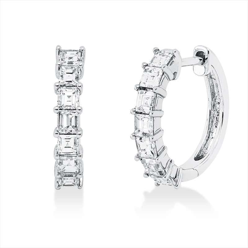 Creolen    aus 750/-18 Karat Weißgold mit 14 Diamanten 1