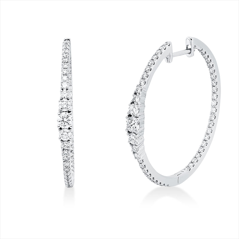 Creolen    aus 750/-18 Karat Weißgold mit 92 Diamanten 1