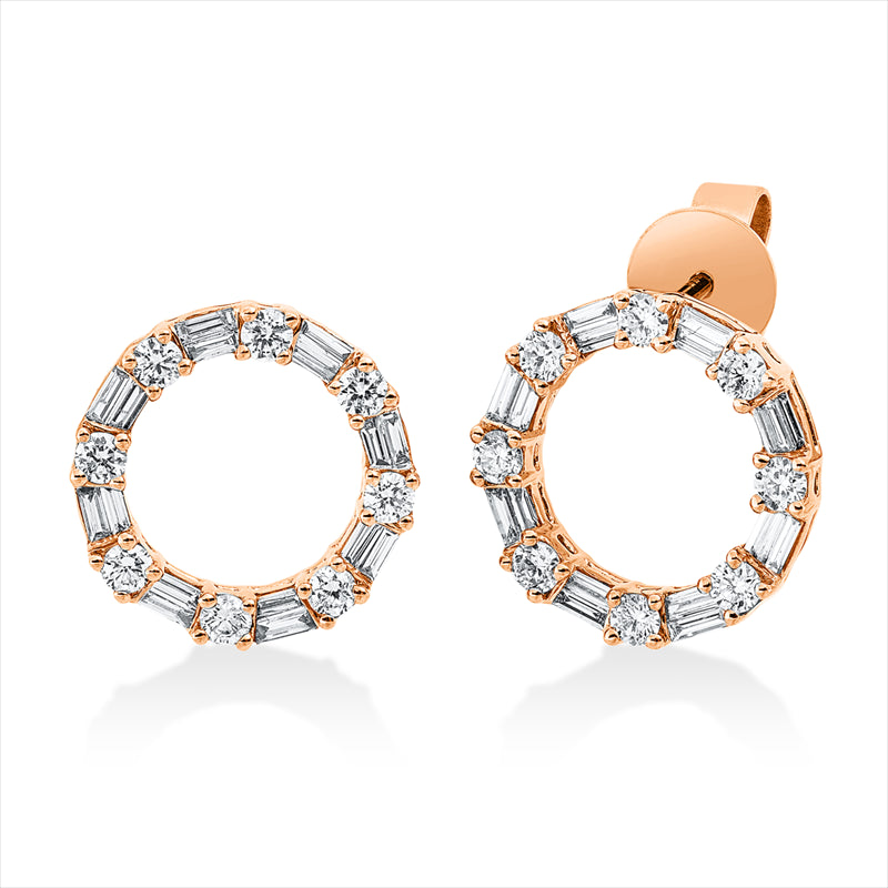 Ohrschmuck    aus 750/-18 Karat Rotgold mit 48 Diamanten 0