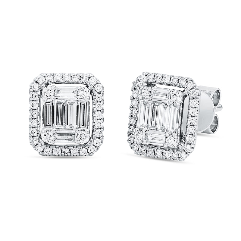 Ohrstecker    aus 750/-18 Karat Weißgold mit 76 Diamanten 0