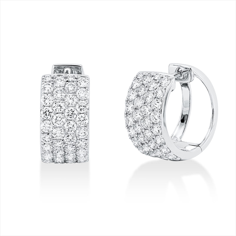 Creolen    aus 750/-18 Karat Weißgold mit 74 Diamanten 1