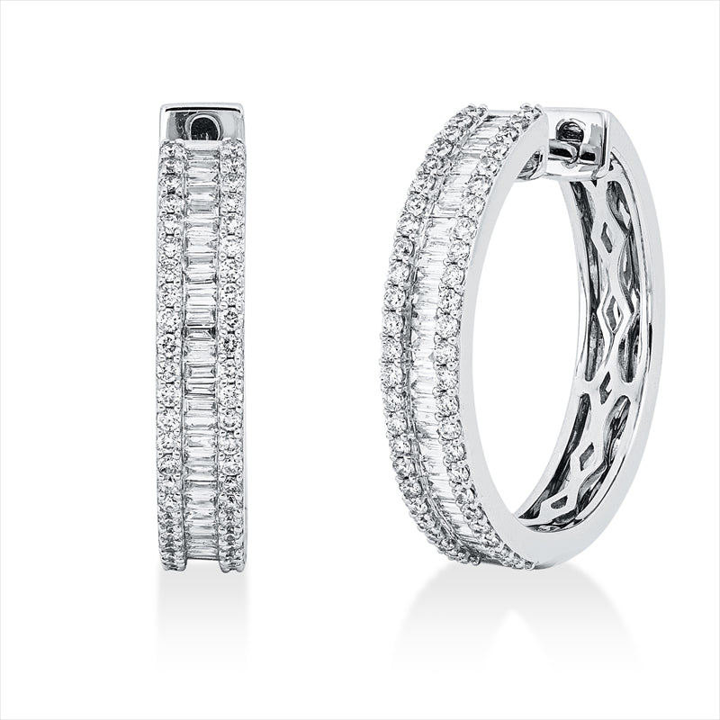 Creolen    aus 750/-18 Karat Weißgold mit 166 Diamanten 0