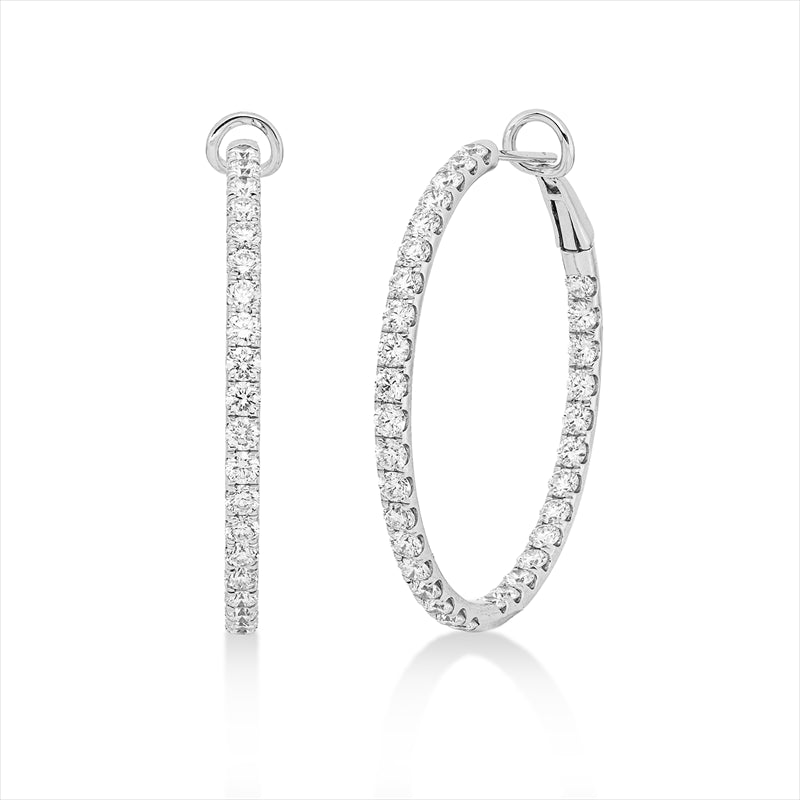 Creolen    aus 750/-18 Karat Weißgold mit 54 Diamanten 5