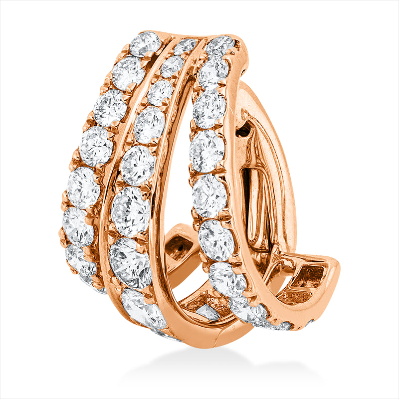 Creolen    aus 750/-18 Karat Rotgold mit 30 Diamanten 1