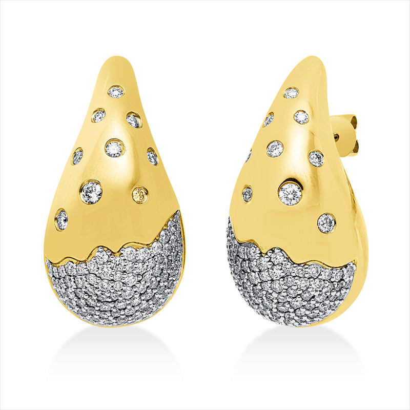 Ohrstecker    aus 750/-18 Karat Gelbgold / Weißgold mit 186 Diamanten 1