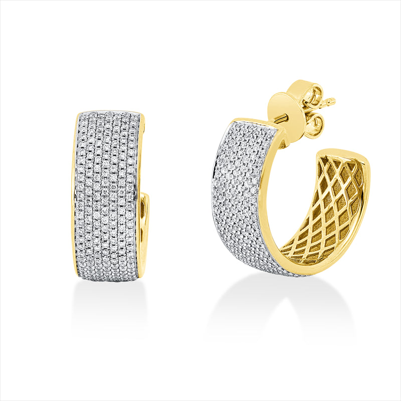 Ohrstecker    aus 585/-14 Karat Gelbgold / Weißgold mit 356 Diamanten 0