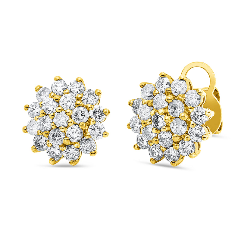 Ohrstecker    aus 750/-18 Karat Gelbgold mit 38 Diamanten 1