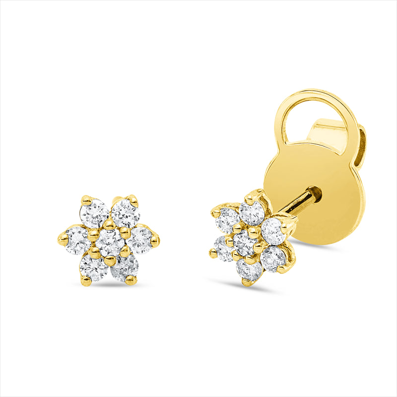 Ohrstecker    aus 585/-14 Karat Gelbgold mit 14 Diamanten 0