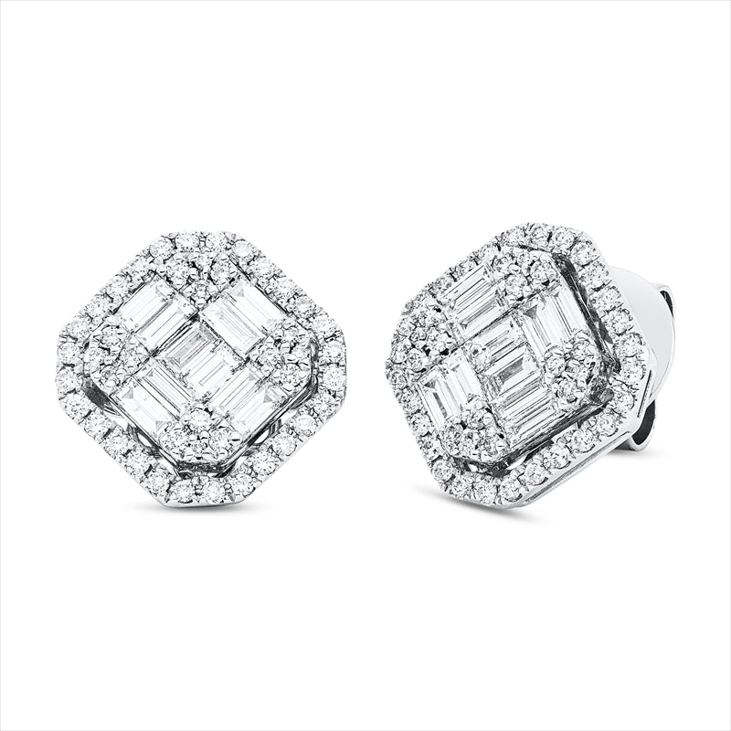 Ohrstecker    aus 750/-18 Karat Weißgold mit 108 Diamanten 1