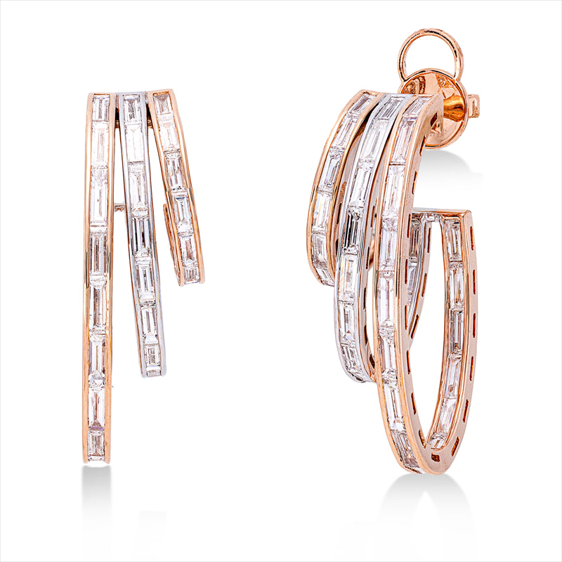 Creolen    aus 750/-18 Karat Rotgold mit 77 Diamanten 4