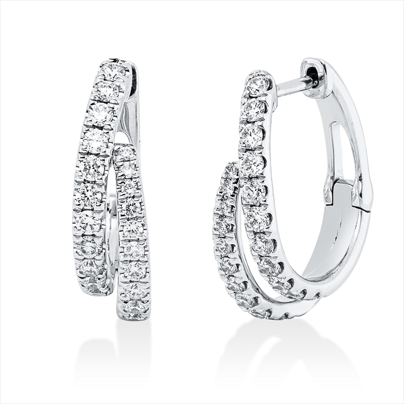 Creolen    aus 750/-18 Karat Weißgold mit 42 Diamanten 0