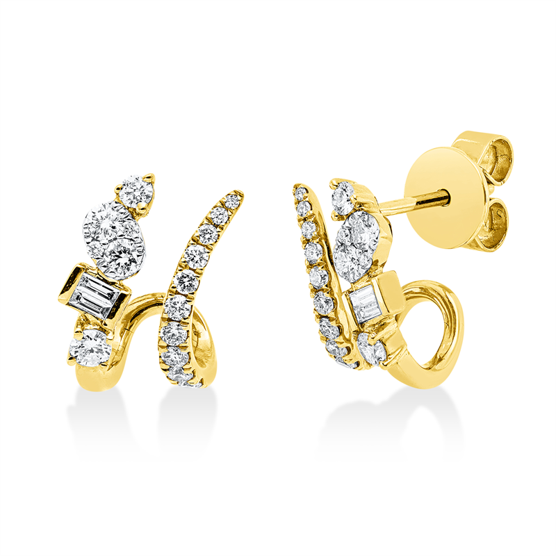 Ohrstecker    aus 750/-18 Karat Gelbgold / Weißgold mit 36 Diamanten 0