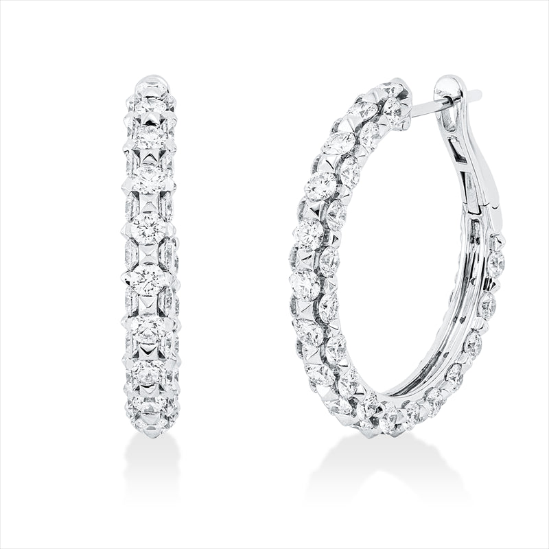 Creolen    aus 750/-18 Karat Weißgold mit 98 Diamanten 4