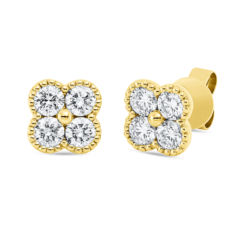 Ohrstecker    aus 750/-18 Karat Gelbgold mit 8 Diamanten 1