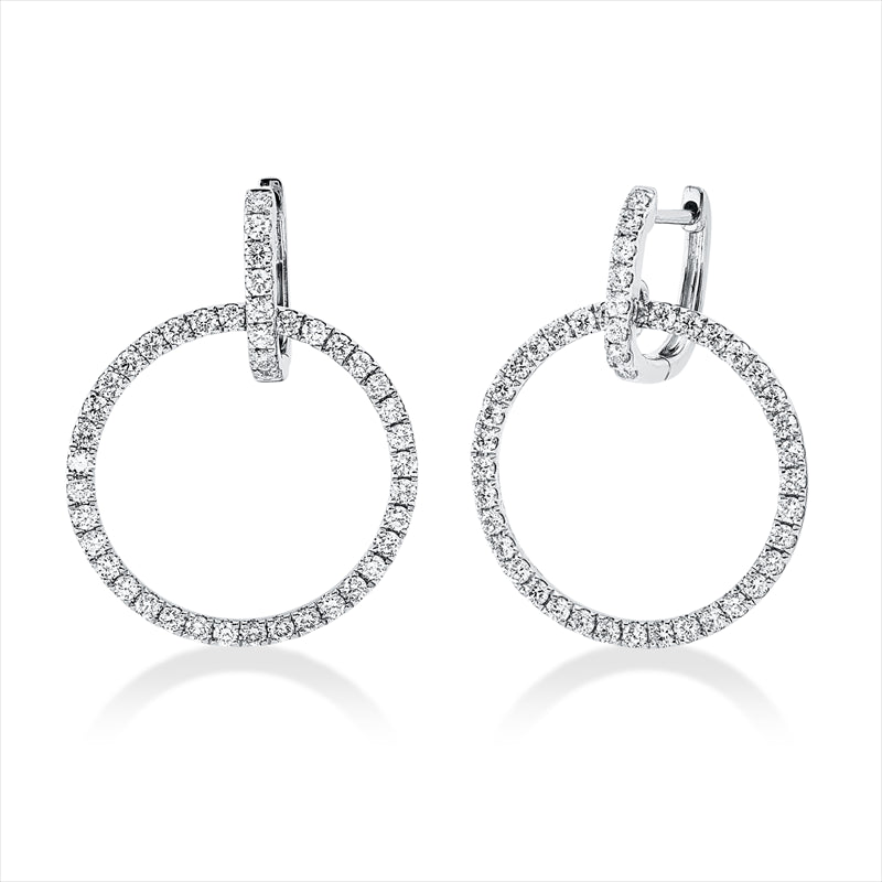 Ohrschmuck    aus 750/-18 Karat Weißgold mit 88 Diamanten 1