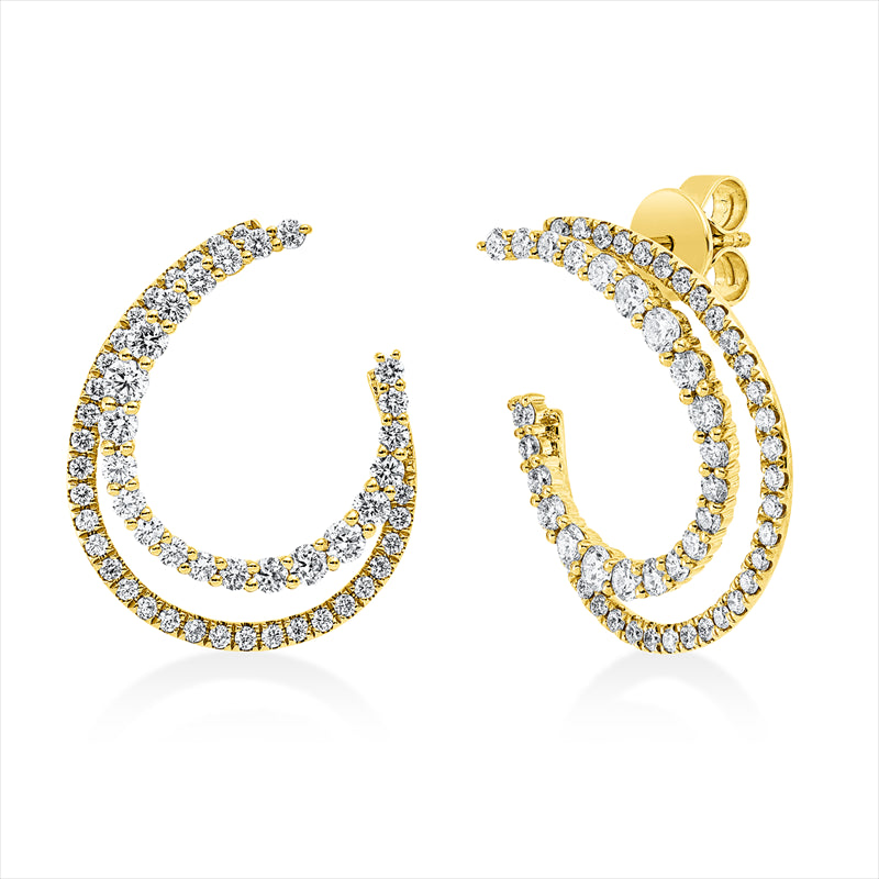 Ohrstecker    aus 750/-18 Karat Gelbgold mit 106 Diamanten 1