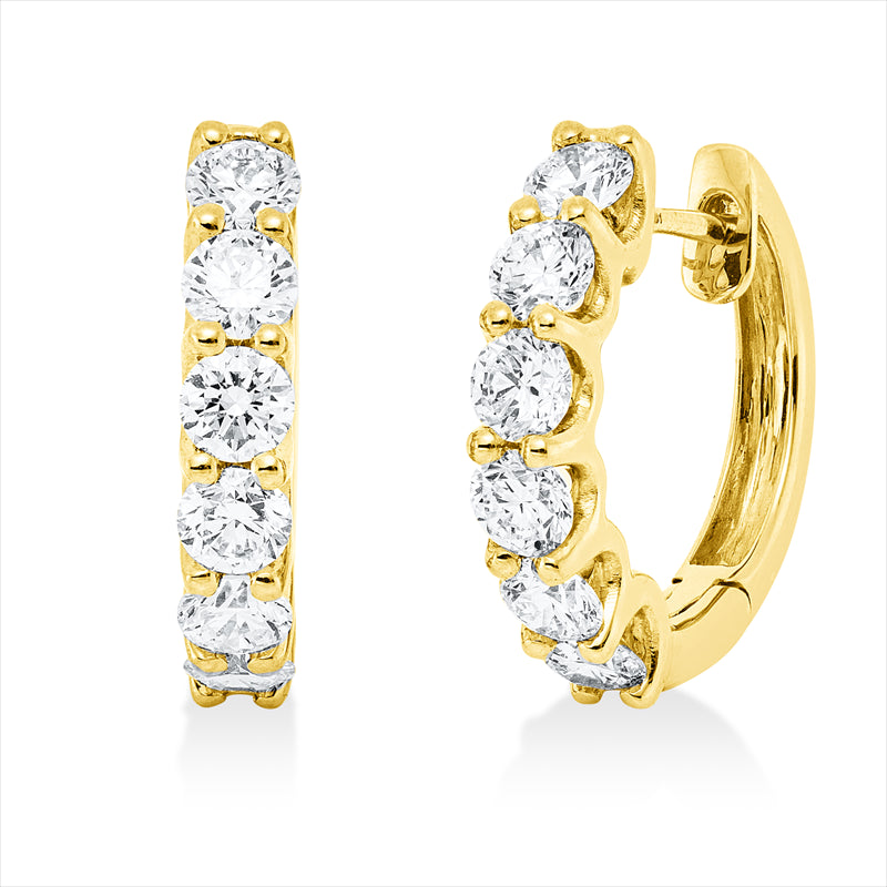 Creolen    aus 750/-18 Karat Gelbgold mit 12 Diamanten 1