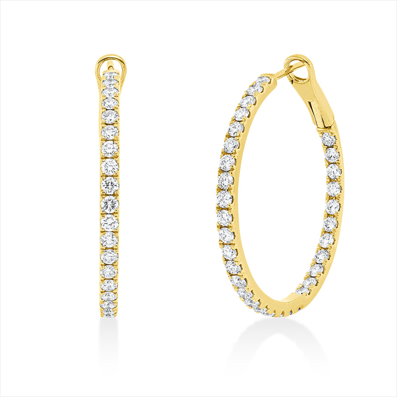 Creolen    aus 750/-18 Karat Gelbgold mit 64 Diamanten 1