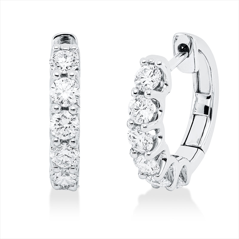 Creolen    aus 750/-18 Karat Weißgold mit 12 Diamanten 1