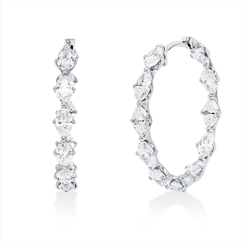 Creolen    aus 750/-18 Karat Weißgold mit 22 Diamanten 2