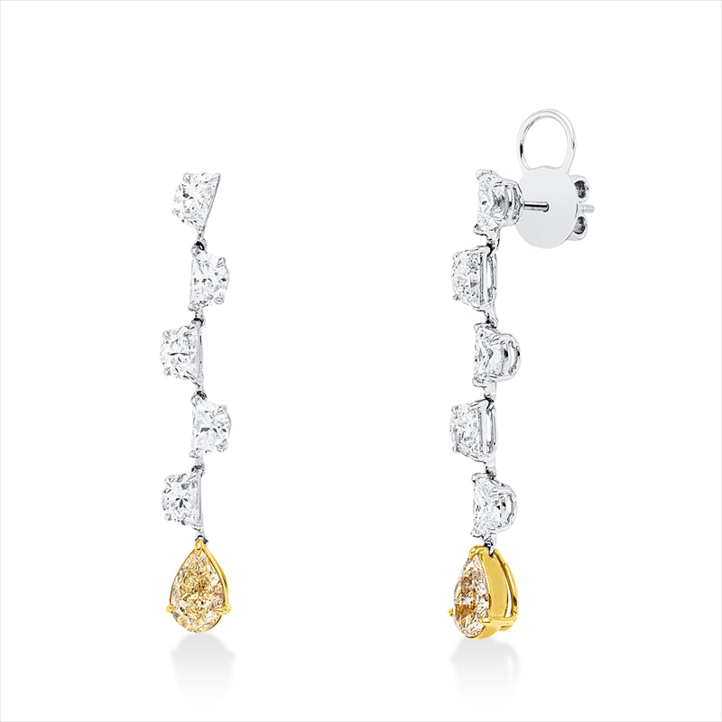 Ohrschmuck    aus 750/-18 Karat Weißgold / Gelbgold mit 12 Diamanten 5