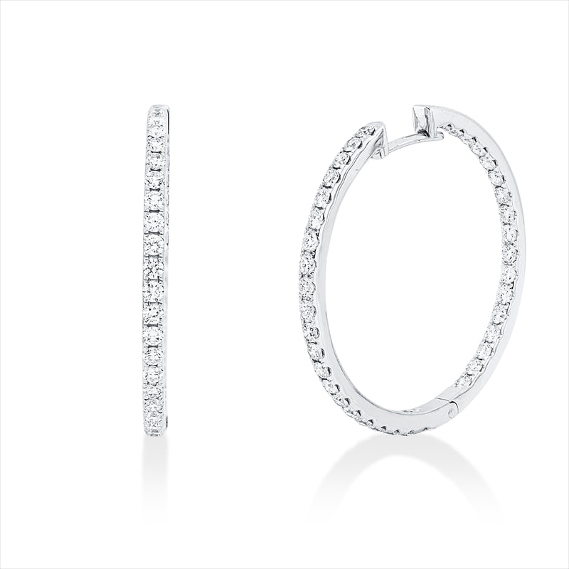 Creolen    aus 750/-18 Karat Weißgold mit 76 Diamanten 1