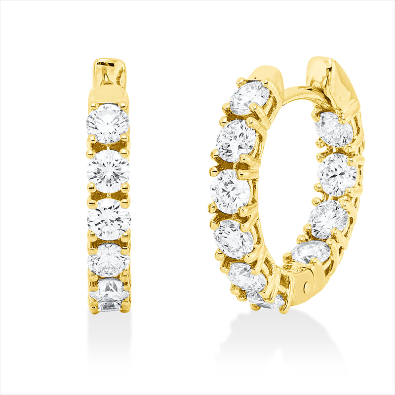 Creolen    aus 750/-18 Karat Gelbgold mit 20 Diamanten 1