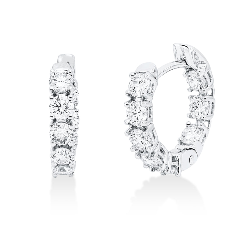 Creolen    aus 750/-18 Karat Weißgold mit 16 Diamanten 1