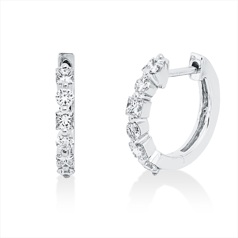 Creolen    aus 750/-18 Karat Weißgold mit 12 Diamanten 0