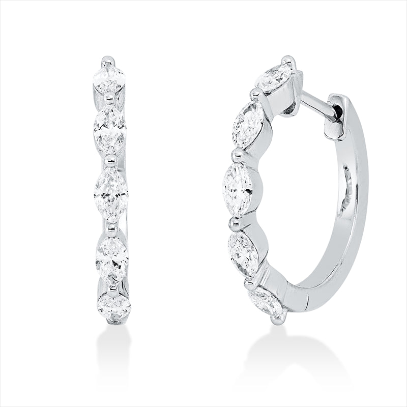 Creolen    aus 750/-18 Karat Weißgold mit 10 Diamanten 0