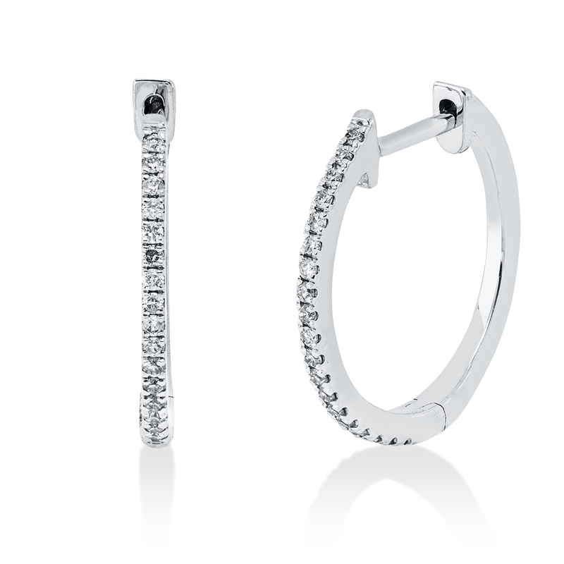 Creolen    aus 750/-18 Karat Weißgold mit 38 Diamanten 0