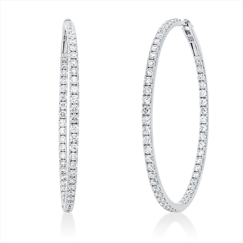 Creolen    aus 750/-18 Karat Weißgold mit 108 Diamanten 2