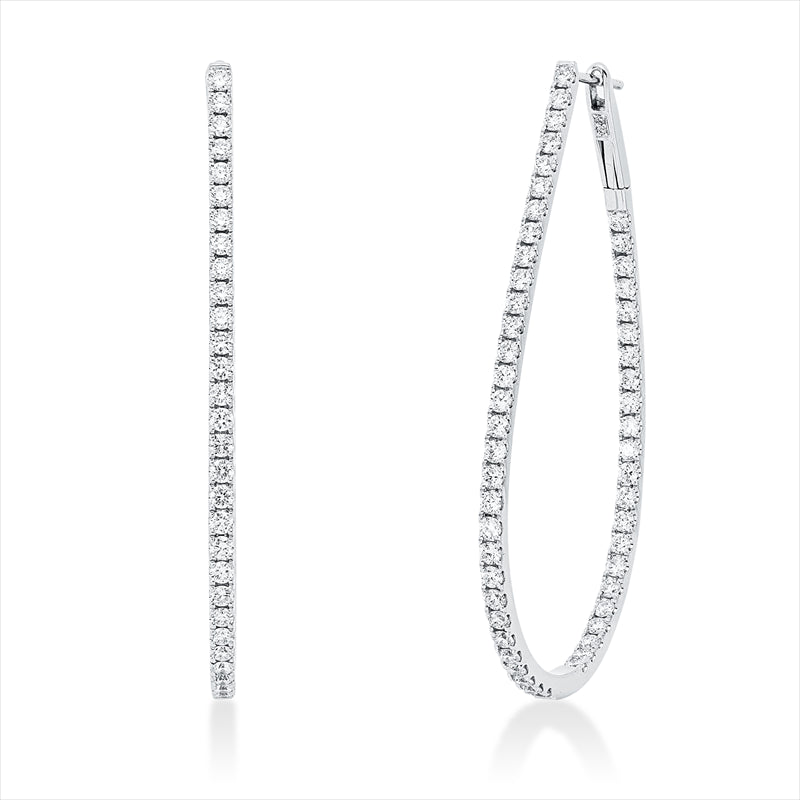 Creolen    aus 750/-18 Karat Weißgold mit 108 Diamanten 2