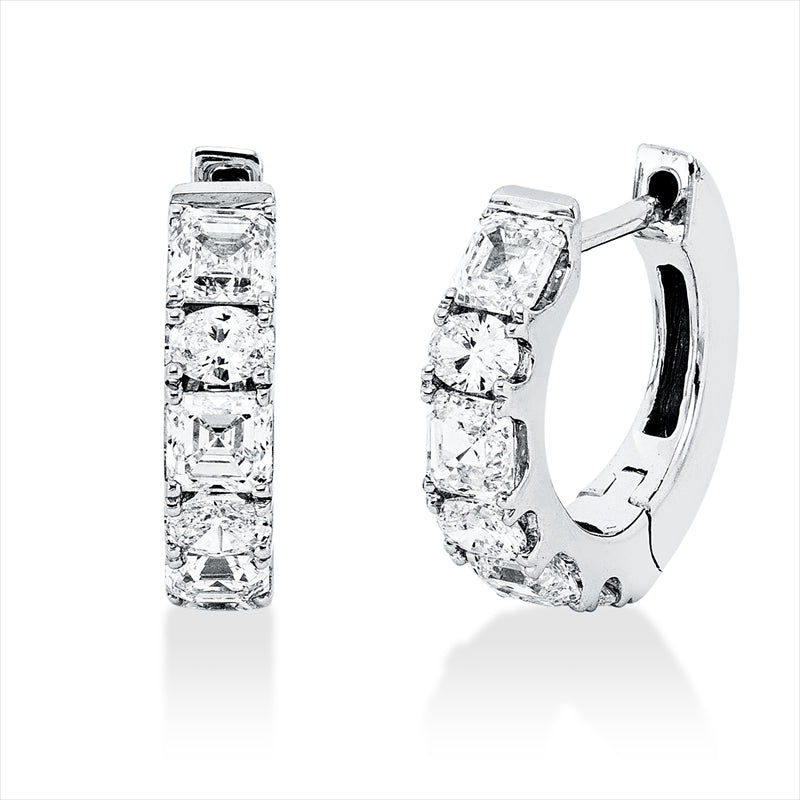 Creolen    aus 750/-18 Karat Weißgold mit 12 Diamanten 1