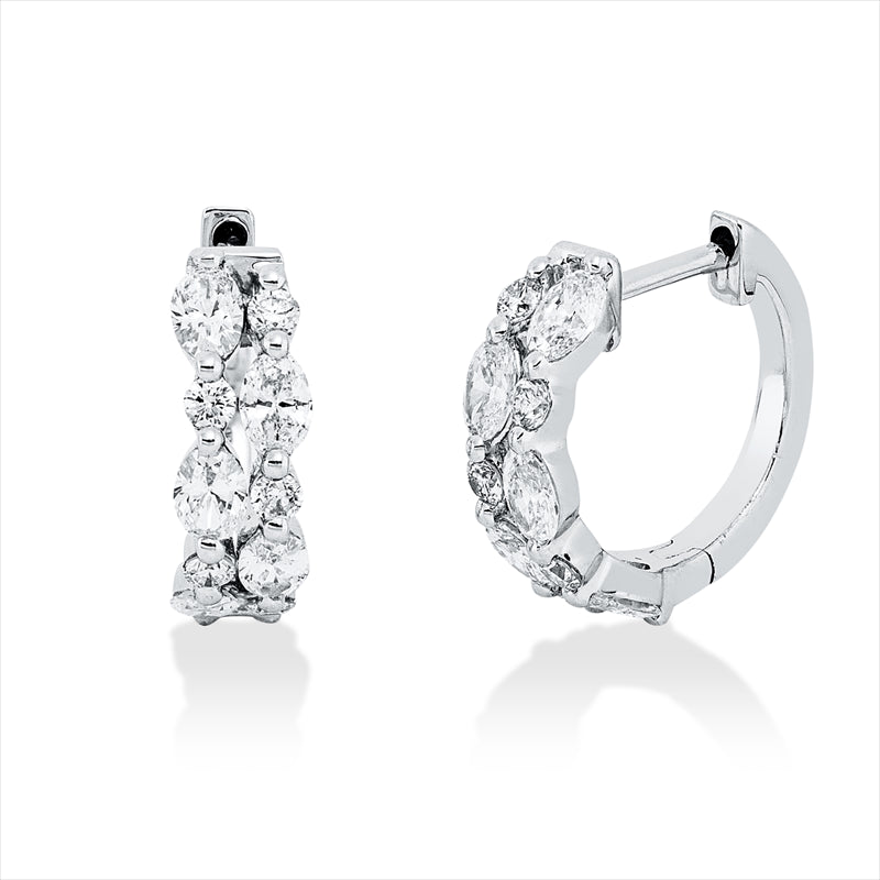 Creolen    aus 750/-18 Karat Weißgold mit 20 Diamanten 0