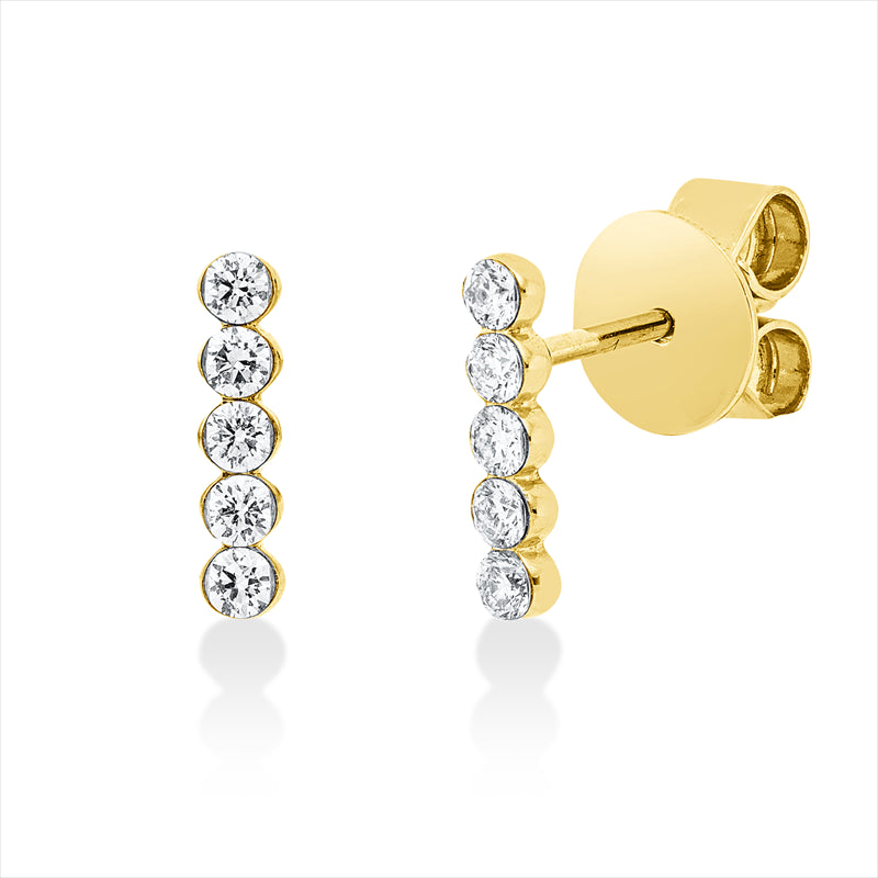 Ohrstecker    aus 750/-18 Karat Gelbgold mit 10 Diamanten 0