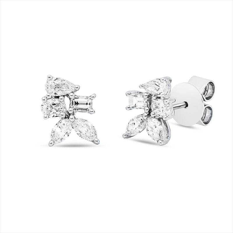 Ohrstecker    aus 750/-18 Karat Weißgold mit 10 Diamanten 0