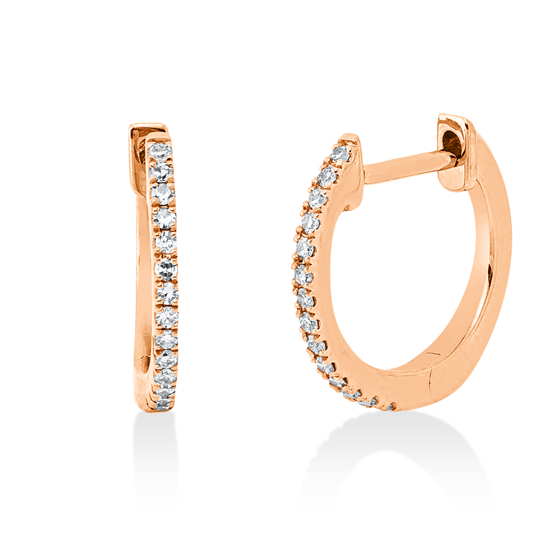 Creolen    aus 750/-18 Karat Rotgold mit 28 Diamanten 0