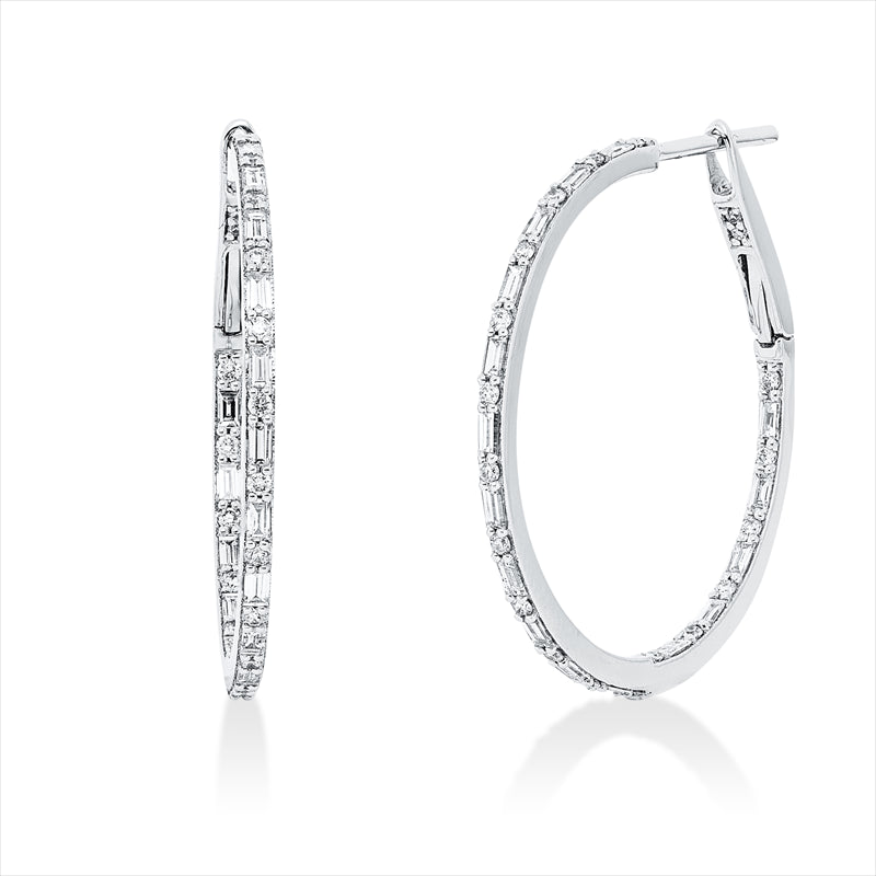 Creolen    aus 750/-18 Karat Weißgold mit 72 Diamanten 0