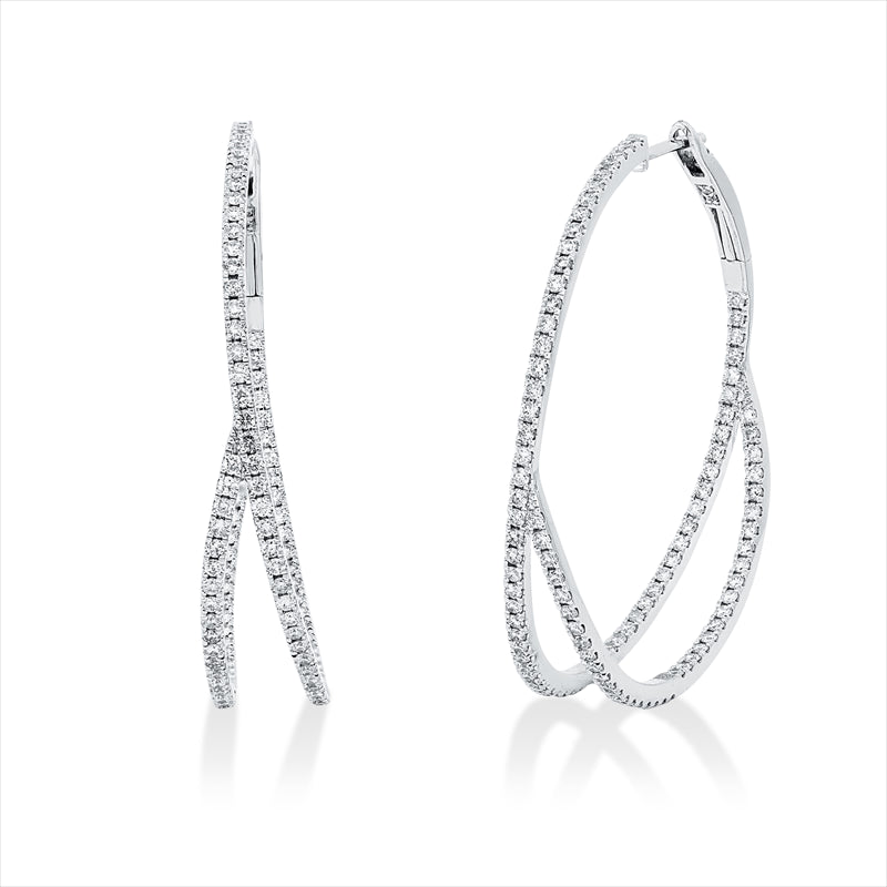 Creolen    aus 750/-18 Karat Weißgold mit 212 Diamanten 1