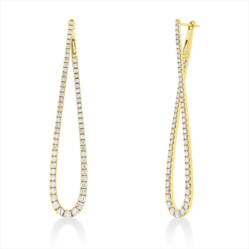 Creolen    aus 750/-18 Karat Gelbgold mit 130 Diamanten 2