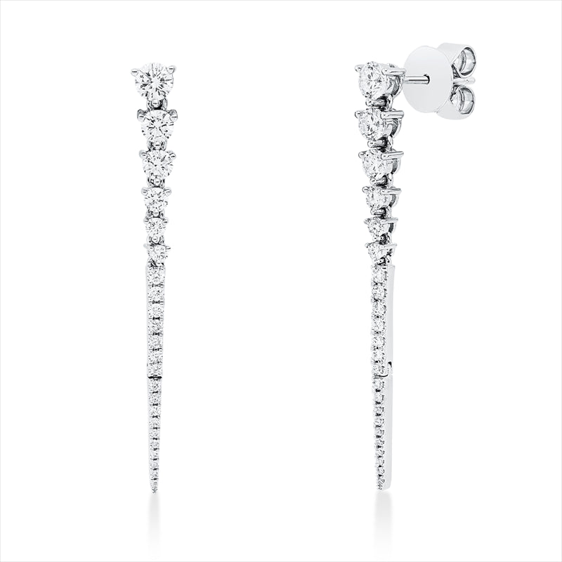 Ohrschmuck    aus 750/-18 Karat Weißgold mit 46 Diamanten 0