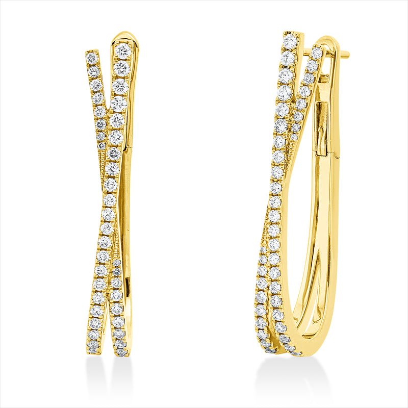 Creolen    aus 750/-18 Karat Gelbgold mit 82 Diamanten 0