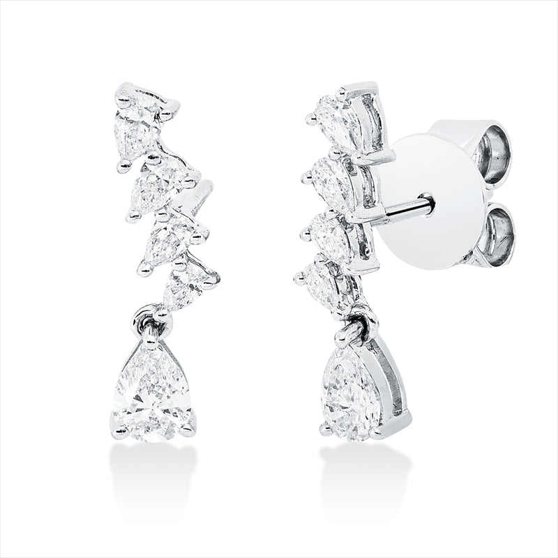 Ohrstecker    aus 750/-18 Karat Weißgold mit 10 Diamanten 0