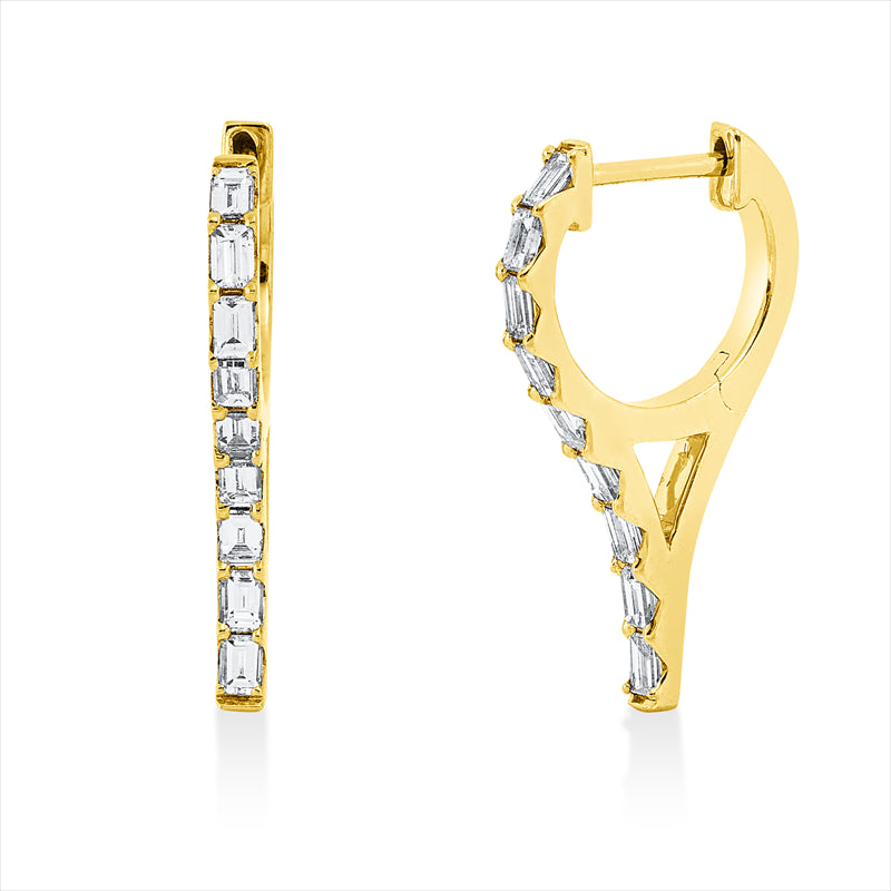 Creolen    aus 750/-18 Karat Gelbgold mit 18 Diamanten 0