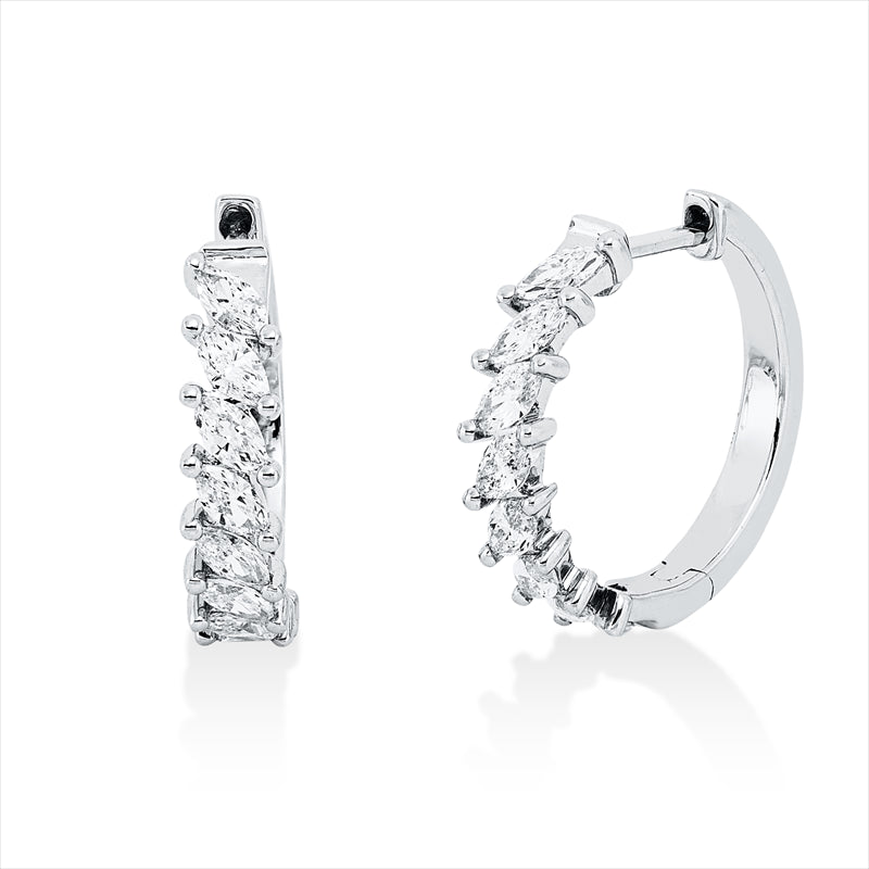 Creolen    aus 750/-18 Karat Weißgold mit 16 Diamanten 0