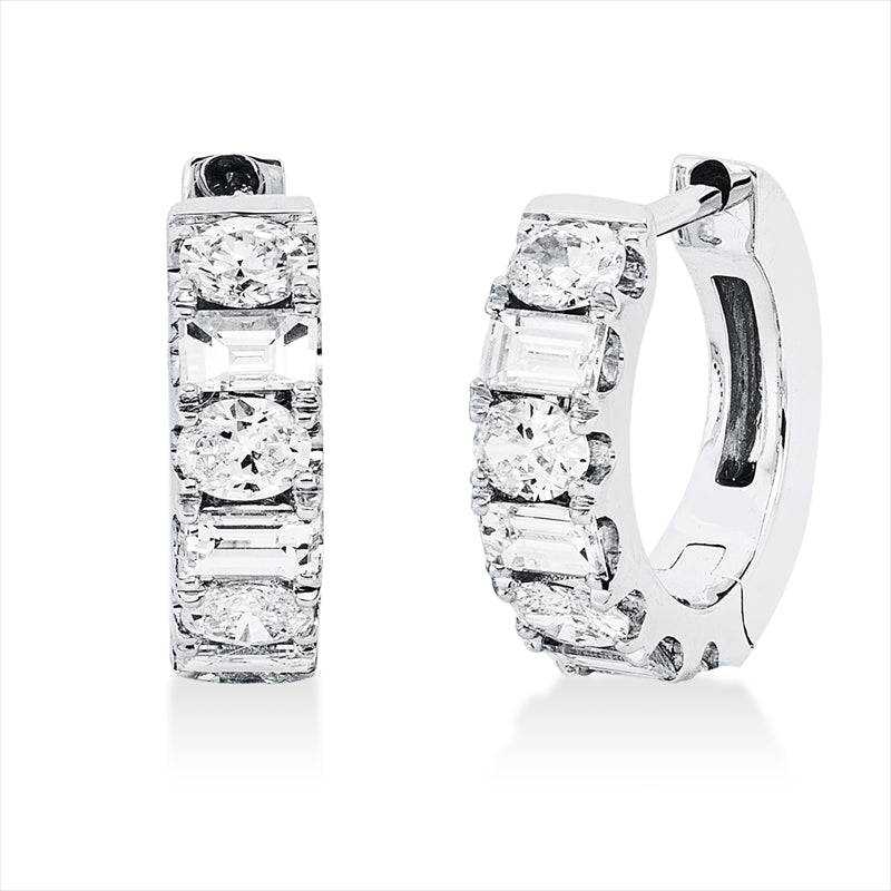 Creolen    aus 750/-18 Karat Weißgold mit 14 Diamanten 0