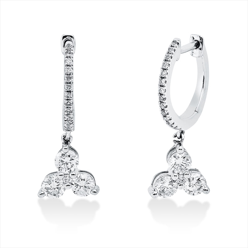 Creolen    aus 750/-18 Karat Weißgold mit 36 Diamanten 0