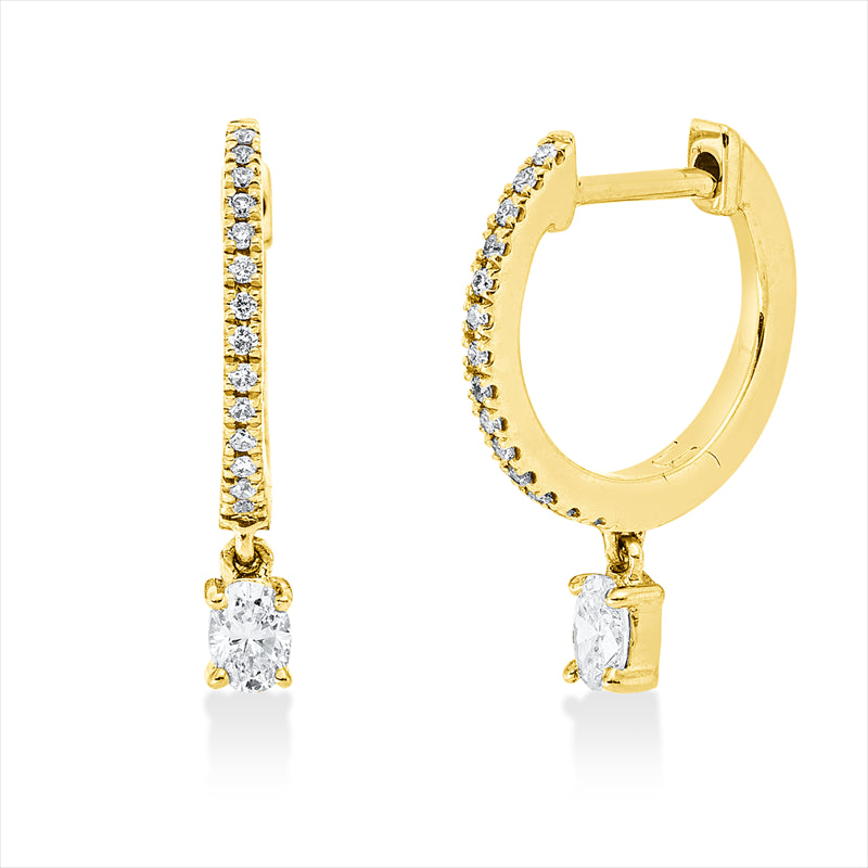 Creolen    aus 750/-18 Karat Gelbgold mit 30 Diamanten 0